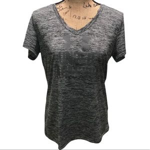 {Under Armour} Gray V Neck Short Sleeve Tee